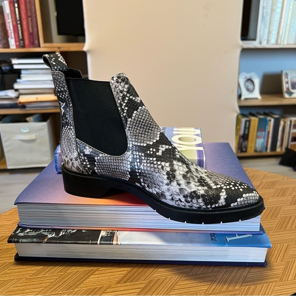 Treasure & Bond Snakeskin Chelsea Ankle Boots with Elastic Side Panels - Picture 2 of 4